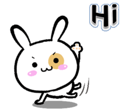 Ah black & puff rabbit sticker #13505317