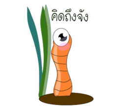 chick & earthworm sticker #13505580