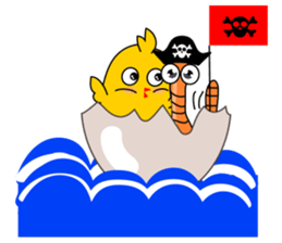 chick & earthworm sticker #13505588