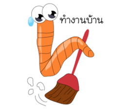 chick & earthworm sticker #13505606
