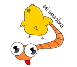 chick & earthworm sticker #13505613