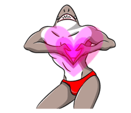 sexy shark boy sticker #13507005