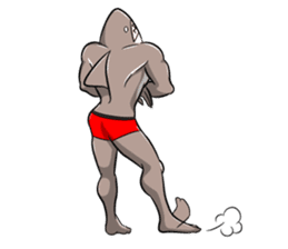 sexy shark boy sticker #13507007