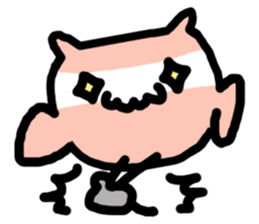 MOMONOSUKE of white-faced stops owl sticker #13510801