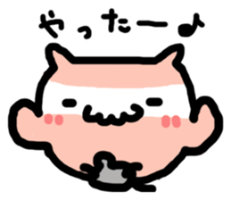 MOMONOSUKE of white-faced stops owl sticker #13510811