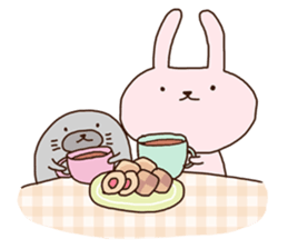 Rabbit and Seal Sticker 3 sticker #13514633