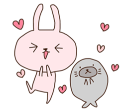 Rabbit and Seal Sticker 3 sticker #13514648