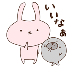 Rabbit and Seal Sticker 3 sticker #13514656