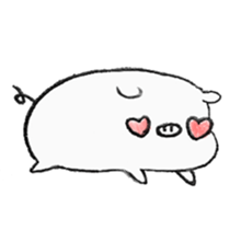 White pig shiboo 2 sticker #13516003