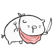 White pig shiboo 2 sticker #13516007