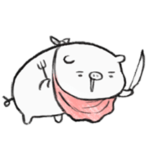 White pig shiboo 2 sticker #13516007