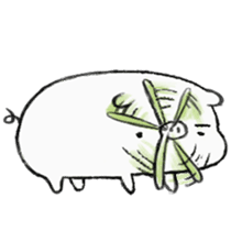 White pig shiboo 2 sticker #13516015