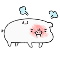 White pig shiboo 2 sticker #13516018