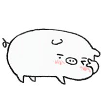 White pig shiboo 2 sticker #13516026