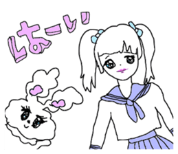YUME KAWII high school girl and rabbit sticker #13522055