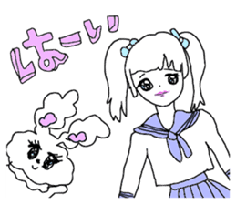 YUME KAWII high school girl and rabbit sticker #13522055