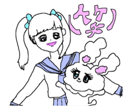 YUME KAWII high school girl and rabbit sticker #13522057