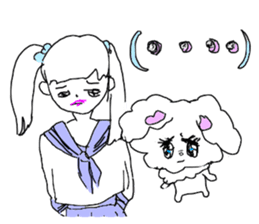YUME KAWII high school girl and rabbit sticker #13522058