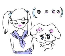 YUME KAWII high school girl and rabbit sticker #13522058