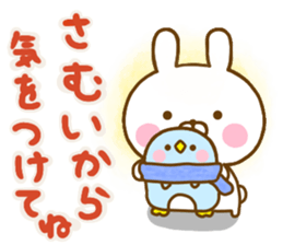 Rabbit Usahina friendly winter sticker #13524857