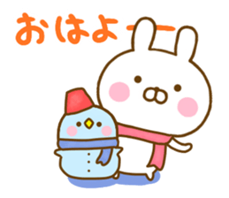 Rabbit Usahina friendly winter sticker #13524862