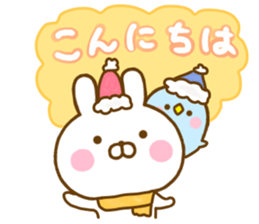 Rabbit Usahina friendly winter sticker #13524864
