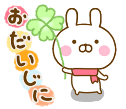 Rabbit Usahina friendly winter sticker #13524873