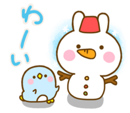 Rabbit Usahina friendly winter sticker #13524883