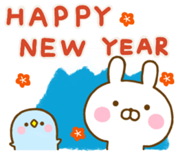 Rabbit Usahina friendly winter sticker #13524890