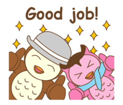 couple owl animated sticker #13528976