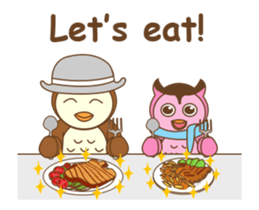 couple owl animated sticker #13528977