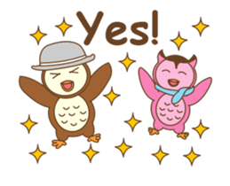 couple owl animated sticker #13528983
