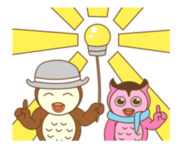 couple owl animated sticker #13528984