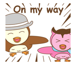 couple owl animated sticker #13528986