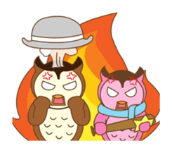 couple owl animated sticker #13528989