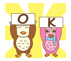 couple owl animated sticker #13528991