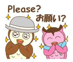 couple owl animated sticker #13528992