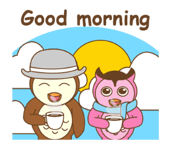 couple owl animated sticker #13528993