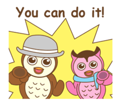 couple owl animated sticker #13528995