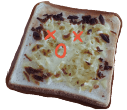 Picture of the bread with a face sticker #13529234