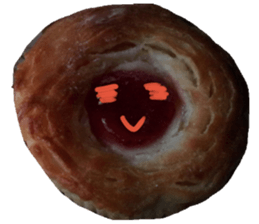 Picture of the bread with a face sticker #13529236