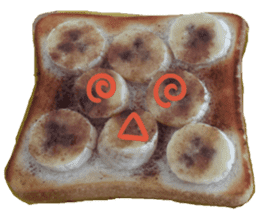 Picture of the bread with a face sticker #13529237