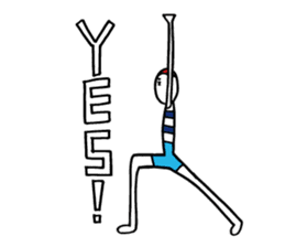 Nakane chin is doing Yoga with feelings. sticker #13529674