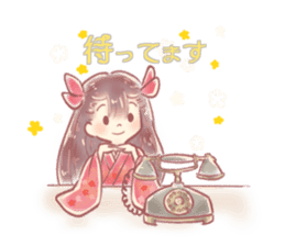Japanese schoolgirl stamp sticker #13532811