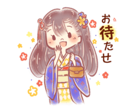 Japanese schoolgirl stamp sticker #13532814