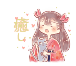 Japanese schoolgirl stamp sticker #13532818