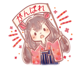 Japanese schoolgirl stamp sticker #13532819