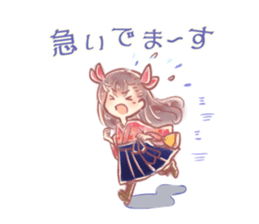 Japanese schoolgirl stamp sticker #13532823