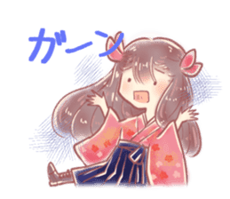 Japanese schoolgirl stamp sticker #13532828
