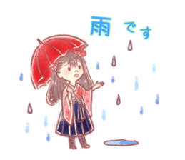 Japanese schoolgirl stamp sticker #13532834